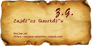Zajácz Gusztáv névjegykártya